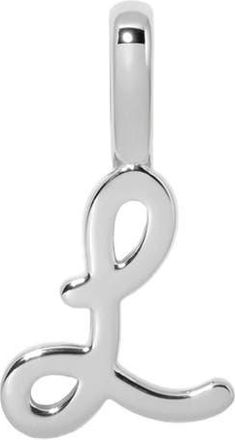 Made by Mary Script Initial Charm Silver in Silver Initial L at Nordstrom
