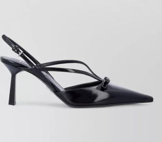 Prada leather bow slingback pumps