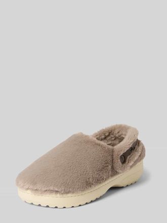 Crocs Slides mit Kunstfell in Camel, Gr&ouml;&szlig;e 36/37