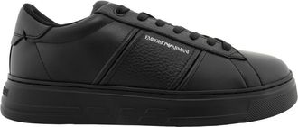 Emporio Armani Leather Sneakers With Logo Detail, Brand Size 9 ( US Size 10 )