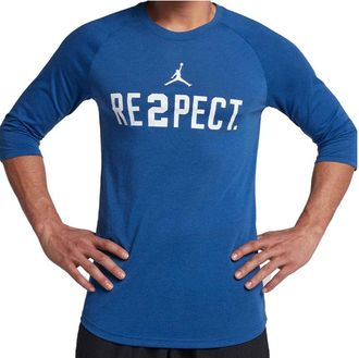 Nike Jordan Air Jordan Respect 3/4 Sleeve T-Shirt Blue 921528-493