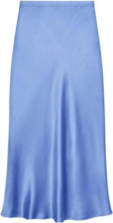 Anine Bing Bar Zijden Rok - Dames - Midirokken - Blauw - XS - Rokken