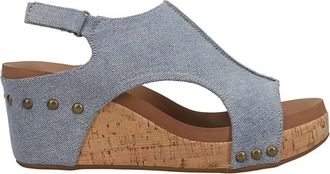 Corkys Footwear Womens Carley Wedge Sandals In Denim Blue