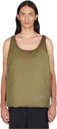 Prada Jassen, Heren, Groen, M, Nylon, Re Nylon Padded Gilet