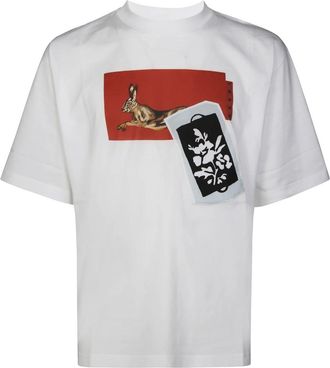 Marni Casual Katoenen T-Shirt voor Mannen - Heren - T-shirts - Wit - L - Katoen - Tops