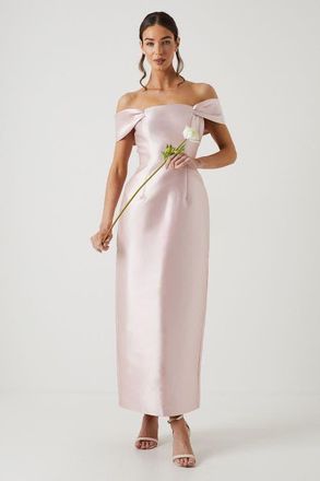 Coast Honoured Twill Bardot Maxi Dress in Blush at Nordstrom, Size 14
