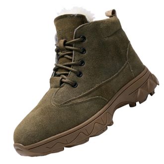 Generic Mens Thermal Waterproof Snow Boots -40&deg;F Hiking Ankle Boots Super Thick Fur Lining For Outdoor Work Camping Hunting(8.5)