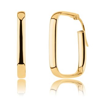 MAX + STONE Solid 14K Yellow Gold 24MM Square Hoop Earrings