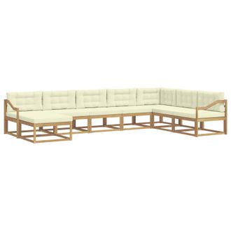 vidaXL Conjunto De Sof&aacute;s De Exterior 8 Pcs Blanco Y Crema Vidaxl