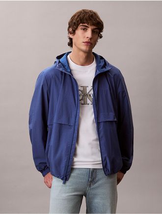 Calvin Klein Mens Lightweight Windbreaker Jacket - Blue - 2XL