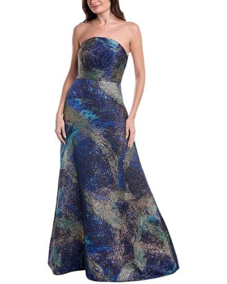 Teri Jon by Rickie Freeman Teri Jon By Rickie Freeman Jacquard Starburst Pattern Gown