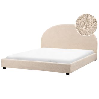 Beliani Beliani - Cama Con Somier Minimalista De Boucl&eacute; 180 X 200 Cm Beige Vaucluse