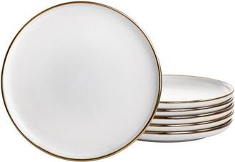 Elama Arthur 6 Piece Stoneware Salad Plate Set in White at Nordstrom