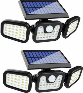 Infinite L&aacute;mpara Solar De Exterior Con 74 Led, Resistente Al Agua (ip65) Con Sensor De Movimiento - Paquete De 2 Unidades