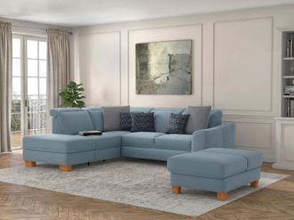 Sit&more Ecksofa »Dundee L-Form« mit Federkern und Massivholzfüssen, wahlweise mit Kopfteilverstellung