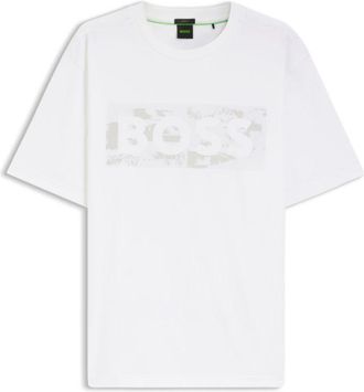 BOSS Logo-artwork T-shirt in stretch cotton