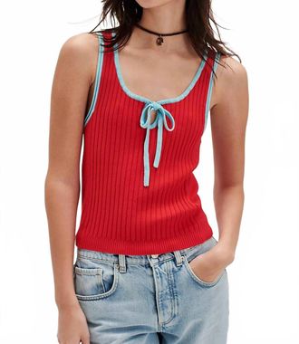 Free People All Star Sweater Tank In Atlas Red Combo