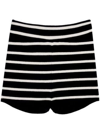 Ami Gestreepte shorts - Zwart