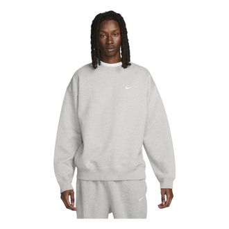 Nike Solo Swoosh Fleece Crew Sweat Dark Grey Heather White DX1361-063
