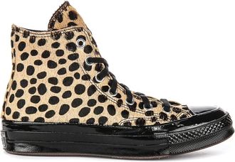 Converse Lace-up Boots, female, Multicolor, 4 UK, Leopard High-Top Textile Trainers