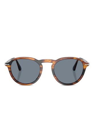 Persol Occhiali da sole tondi con effetto tartarugato - Marrone