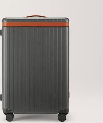 Carl Friedrik Check-in Luggage - Hard case in Polycarbonate and Aluminium - Gray / Cognac Brown