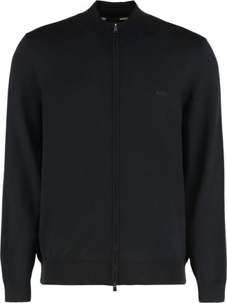 HUGO BOSS Sweater With Zipper In Virgin Wool