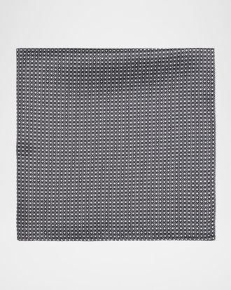 Stefano Ricci Men & apos;s Micro-Geometric Silk Pocket Square