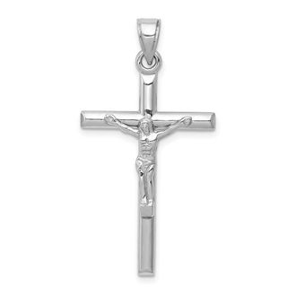 Diamond2Deal 14k White Gold Crucifix Pendant