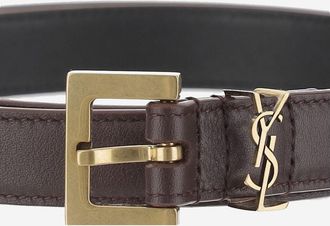 Saint Laurent Cassandre Belt - Brown
