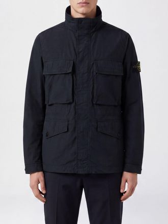 Stone Island Parka corto in twill tecnico con collo alto e logo Compass