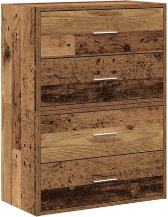 vidaXL Cabinets with 2 Drawers 2 pcs Old Wood 60x31x40 cm Engineered Wood Vidaxl