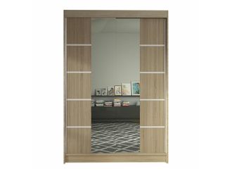 Mirjan24 Armario Closico Salvor V, Roble Sonoma, 200x120x58cm, Puertas De Armario: Correderas, N&uacute;mero De Estantes: 5