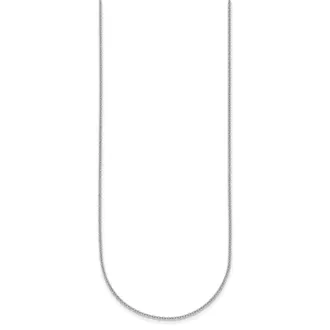 Diamond2Deal 14K White Gold Rhodium-plated Polished 1.5mm Solid Cable Chain Necklace