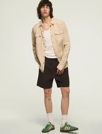 Lucky Brand Mens 6 Inch Linen Pull On Short