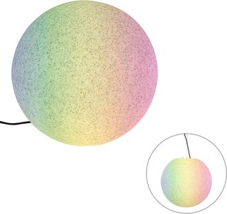 QAZQA Qazqa Moderno L&aacute;mpara De Exterior Inteligente Gris 45 Cm Ip65 Con Led - Nura Pl&aacute;stico Esfera Adecuado Para Led Max. 1 X 8.5 Watt