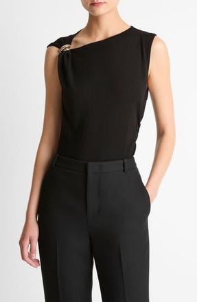 Vince Draped Sleeveless Wool Blend Top in Black at Nordstrom Rack, Size X-Small