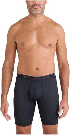 Saxx Underwear Quest Quick-dry Mesh Long Boxer Brief Fly Mens Underwear Black : 2XL, Elastane/Nylon/Polyester