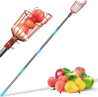 OEM Recolector De Manzanas, Peras Y C&iacute;tricos: Recolector Desmontable De 4 M Con Cesta Amortiguadora, Herramienta De Recolecci&oacute;n Ligera De Acero Inoxidable