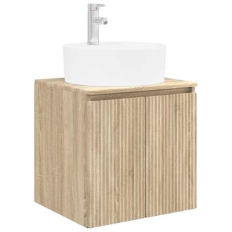 vidaXL Vanidad Con Lavabo De Pared Roble Sonoma 49,5 X 44,5 X 65 Cm Vidaxl