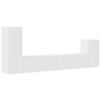 Berkfield Home 4 Piece TV Cabinet Set White Engineered Wood