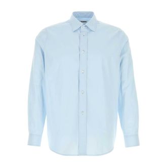 Jil Sander Casual Shirts, male, Blue, Size: 2XL Lightweight Cotton Poplin Shirt