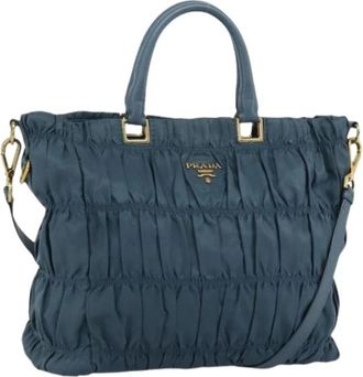 Prada Pre-owned Vintage Tote Bag - Dames - Vintage Shopper - Blauw - ONE Size - Leer - Vintage