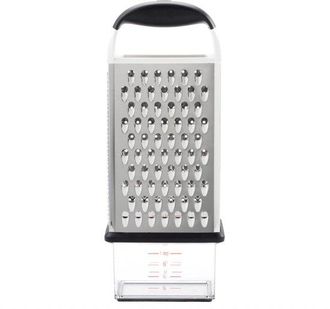OEM Grattugia A 4 Lati, Argento/nero, 8,26 X 12,57 X 30,86 Cm, Superficie Di Grattugia In Acciaio Inox, Manico Antiscivolo, Protezione Per La Lama Per Rip