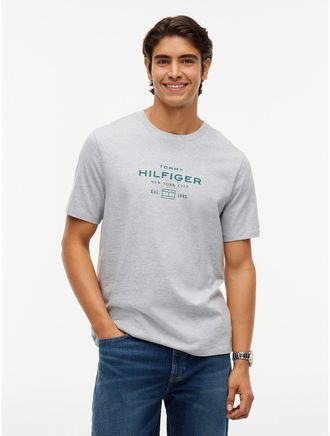 Tommy Hilfiger Mens NYC Hilfiger Logo T-Shirt - Grey Heather - XXXL