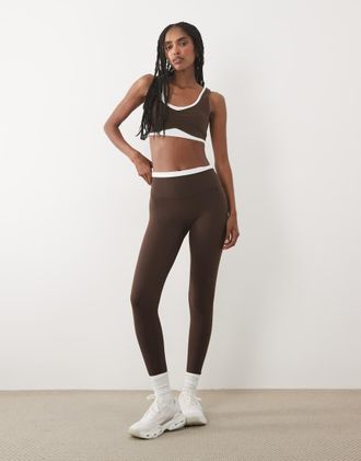 Abercrombie & Fitch YPB Studioflex - Leggings marroni in coordinato-Marrone