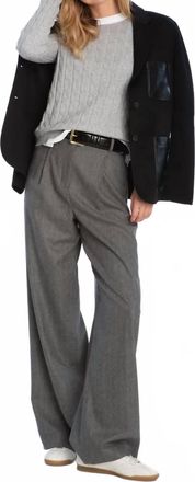 Elliott Lauren Able Cable Crew Neck Sweater In Grey