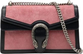 Gucci Pre-owned Cross Body Bags, female, Pink, Size: ONE SIZE Pre-owned Corduroy Shoulder Bag