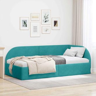 vidaXL Estructura De Cama En Esquina Amarillo 90 Cm X 190 Cm Tela
