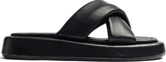 VAMSKO Pillow Slippers - Dames - Sandalen - Zwart - 37 EU - Leer - Schoenen